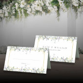 セージと薄紫水の色のフローラ プレイスカード