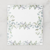 セージと薄紫水の色のフローラ プレイスカード (外部開封)