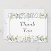 セージと薄紫牧草地の緑ありがとう サンキューカード (正面)