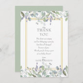 セージと薄紫牧草地ベイビーシャワーありがとうご詩 サンキューカード (正面/裏面)