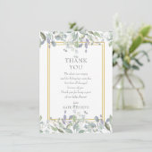 セージと薄紫牧草地ベイビーシャワーありがとうご詩 サンキューカード (スタンド正面)