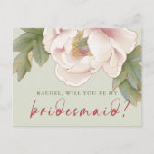 セージと赤面は私のブライドメイド提案になる ポストカード (正面)
