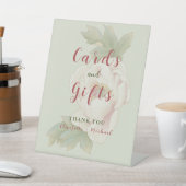 セージと赤面ピンクのフローラカード&ギフトサイン 台座サイン (インサイチュ)