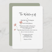 セージと赤面水の色結婚式招待状 招待状 (正面/裏面)