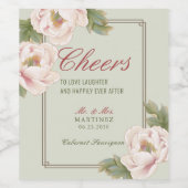 セージと赤面牡丹結婚フローラ ワインラベル (シングルラベル)