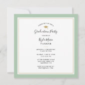 セージと金ゴールド | 8フォトスクエア卒業パーティー 案内状 (裏面)