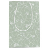 セージに咲くハイビスカスの花 ミディアムペーパーバッグ (正面)