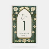 セージのステンドグラス結婚フローラのテーブル番号 アクリルサイン (正面)