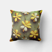 "セージのセレニティエレガント – フローラルパターン クッション (裏面)