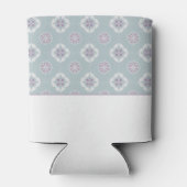 セージの対称ピンクの花タイル模様 缶クーラー (裏面)