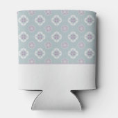 セージの対称ピンクの花タイル模様 缶クーラー (裏面)