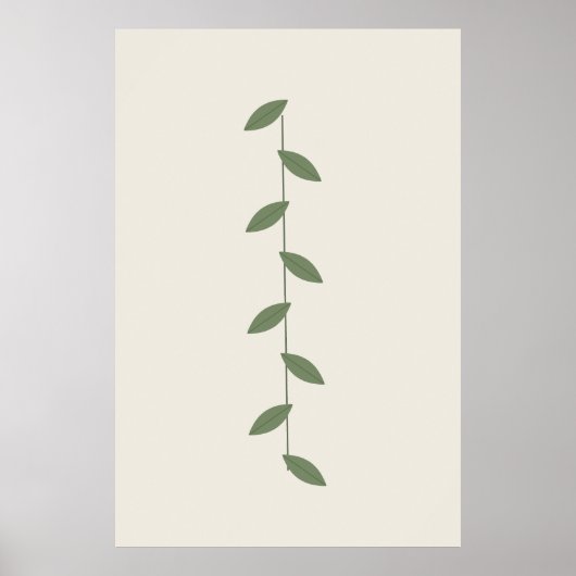 セージの植物学的な葉のプリント壁アート ポスター (正面)