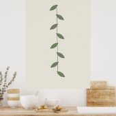 セージの植物学的な葉のプリント壁アート ポスター (キッチン)