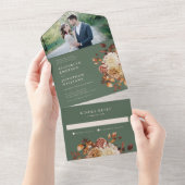 セージの秋の写真 結婚式オールインワン招待状 オールインワン招待状 (貼ってはがせる)