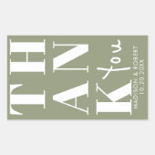 セージはっきりしたグリーンシンプル結婚式の引き出物 長方形シール (正面)