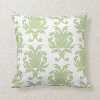 セージはっきりしたグリーン大型ダマスク クッション