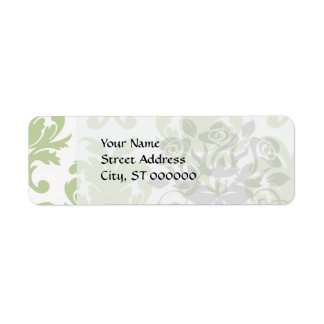 セージはっきりしたグリーン大型ダマスク ラベル
