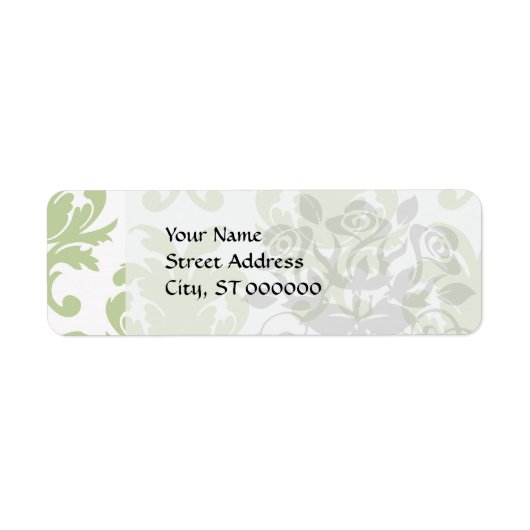 セージはっきりしたグリーン大型ダマスク ラベル (正面)