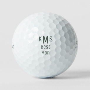 セージはっきりしたフォント花婿介添人モノグラムタイトリストPro V1 ゴルフボール