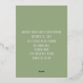 セージはっきりした名スクリプトUltraモダンの結婚ゴールデン 箔招待状 (裏面)