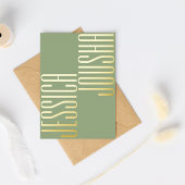 セージはっきりした名スクリプトUltraモダンの結婚ゴールデン 箔招待状