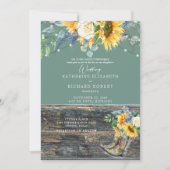 セージひまわり素朴の木のブーツライト 招待状 (正面)