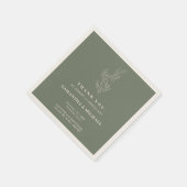 セージアイボリーアイビーフラワーモダン結婚ズ スタンダードカクテルナプキン (角)