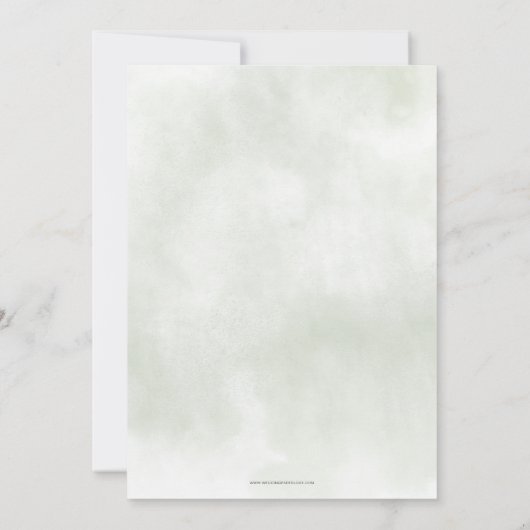 セージアイボリーフローラ結婚ズドレスブライダルシャワー 招待状 (裏面)