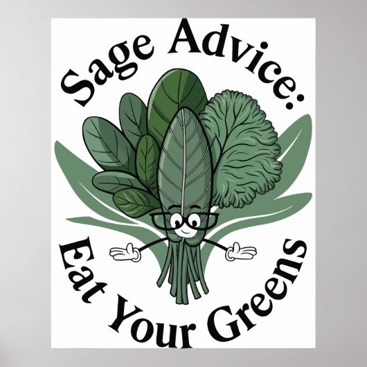 セージアドバイス食べ-あなたの緑! ポスター (正面)