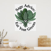 セージアドバイス食べ-あなたの緑! ポスター (キッチン)