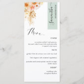 セージアンドピーチ赤面パーソナライズされたウィズゲスト名 メニュー (正面)