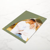 セージアーチゴールドフォイルリーフデイトカードを保存 箔招待状 (回転した状態)