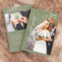 セージアーチボタニカルリーフ結婚のサンキューカード