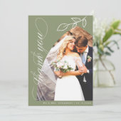 セージアーチボタニカルリーフ結婚のサンキューカード サンキューカード (スタンド正面)