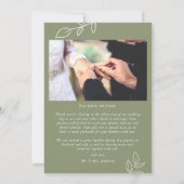 セージアーチボタニカルリーフ結婚のサンキューカード サンキューカード (裏面)