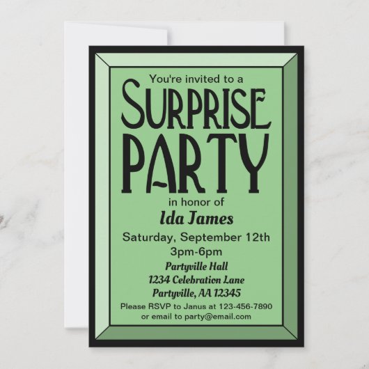 セージアールデコフォト誕生日サプライズパーティー 招待状 (正面)