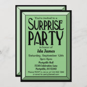 セージアールデコフォト誕生日サプライズパーティー 招待状 (正面/裏面)