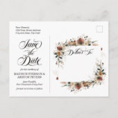 セージウィスパーコテージコアウェディング日付を保存 案内ポストカード (裏面)