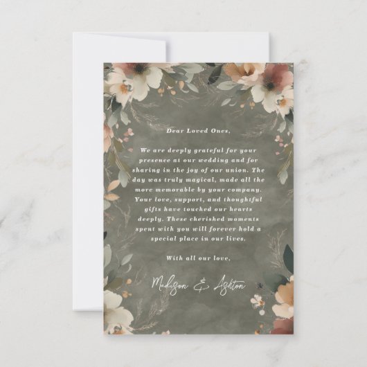 セージウィスパーコテージコアフローラとスクリプト結婚ズ サンキューカード (裏面)