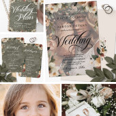 セージウィスパーコテージコアフローラリハーサルディナー インビテーションポストカード