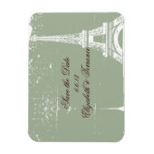 セージエッフェルタワー日付の磁結婚石を保存 マグネット (縦)