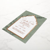 セージエバーグリーンシダ植物保存日 箔招待状 (回転した状態)