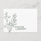 セージエメラルドグリーンフローラボホ結婚の詳細 エンクロージャーカード (裏面)