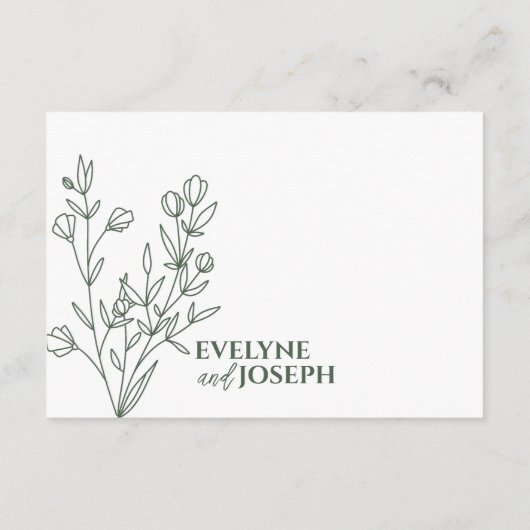 セージエメラルドグリーンフローラボホ結婚の詳細 エンクロージャーカード (裏面)