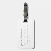 セージエレガントとホワイトクローバーモノグラム ラゲッジタグ (裏面縦)