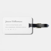 セージエレガントとホワイトクローバーモノグラム ラゲッジタグ (裏面横)