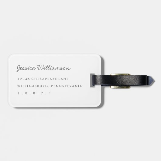 セージエレガントとホワイトクローバーモノグラム ラゲッジタグ (裏面横)