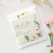 セージエレガントと赤面ピンク牡丹フローラ結婚ズ フェイバーバッグ (封をした状態)