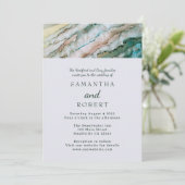 セージエレガントと金ゴールドビーチ結婚式 招待状 (スタンド正面)