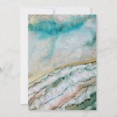 セージエレガントと金ゴールドビーチ結婚式 招待状 (裏面)